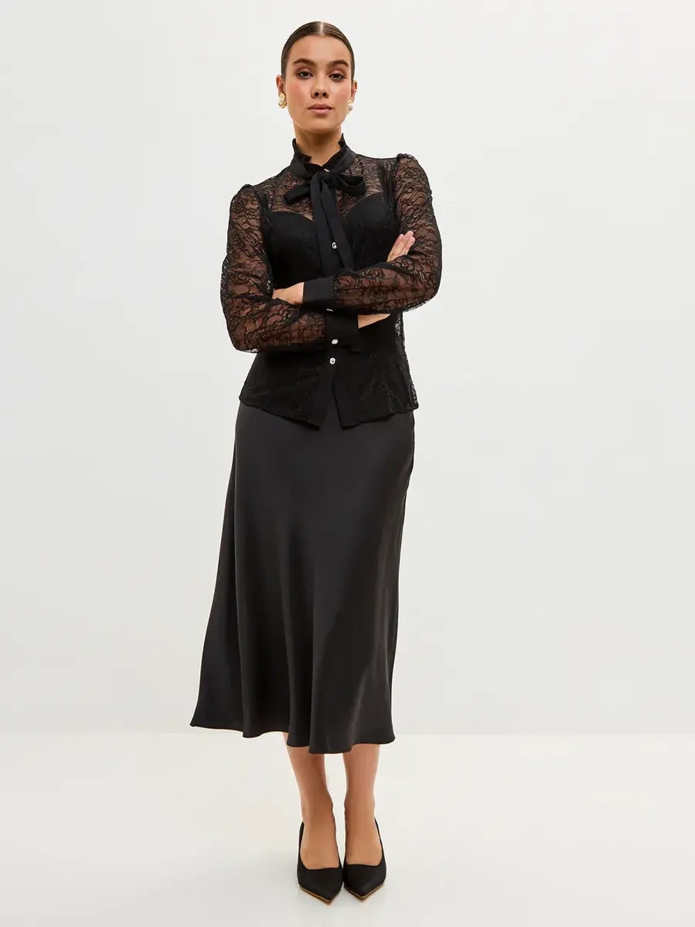 Черная юбка вискозная