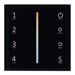 Панель Sens SMART-P43-MIX Black (230V, 4 зоны, 2.4G) (Arlight, IP20 Пластик, 5 лет) 028137