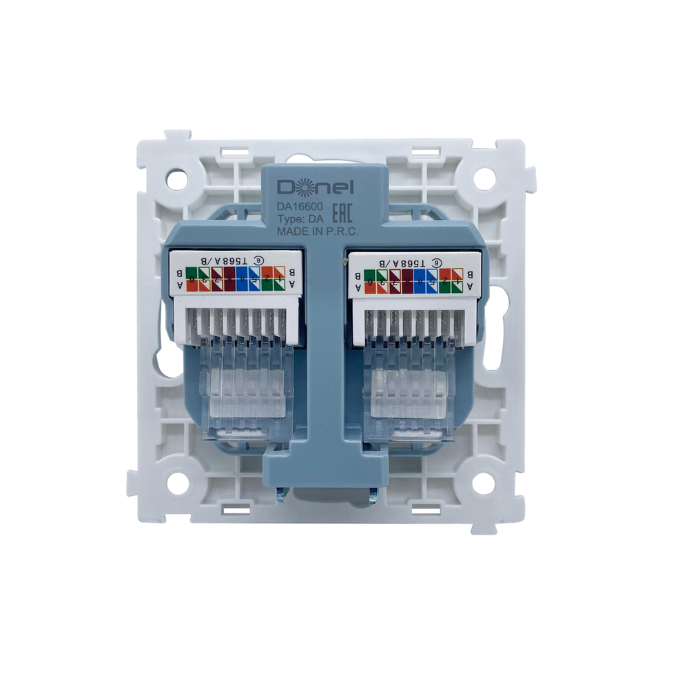 Механизм компьютерной розетки RJ45 2-я Cat.6/ClassE-8/8,  серия DA