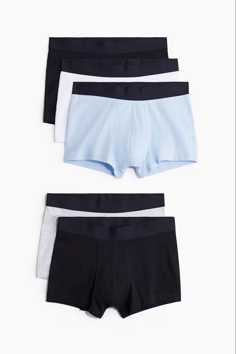 H&M Набор трусов-боксеров ( 5 шт.), белый/светло-голубой