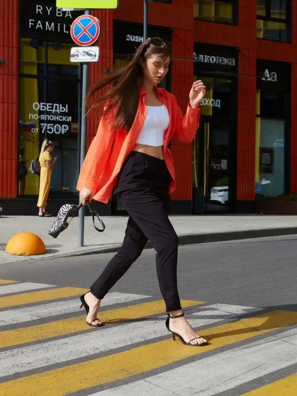 Штаны оверсайз на завязках с запахом большие размеры черный