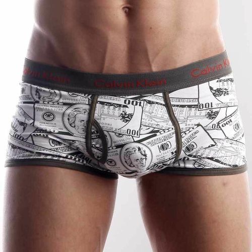 Мужские трусы хипсы Calvin Klein 365 print  Green Dollar