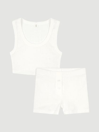 Пижама ажурная для девочки Mjölk Экрю