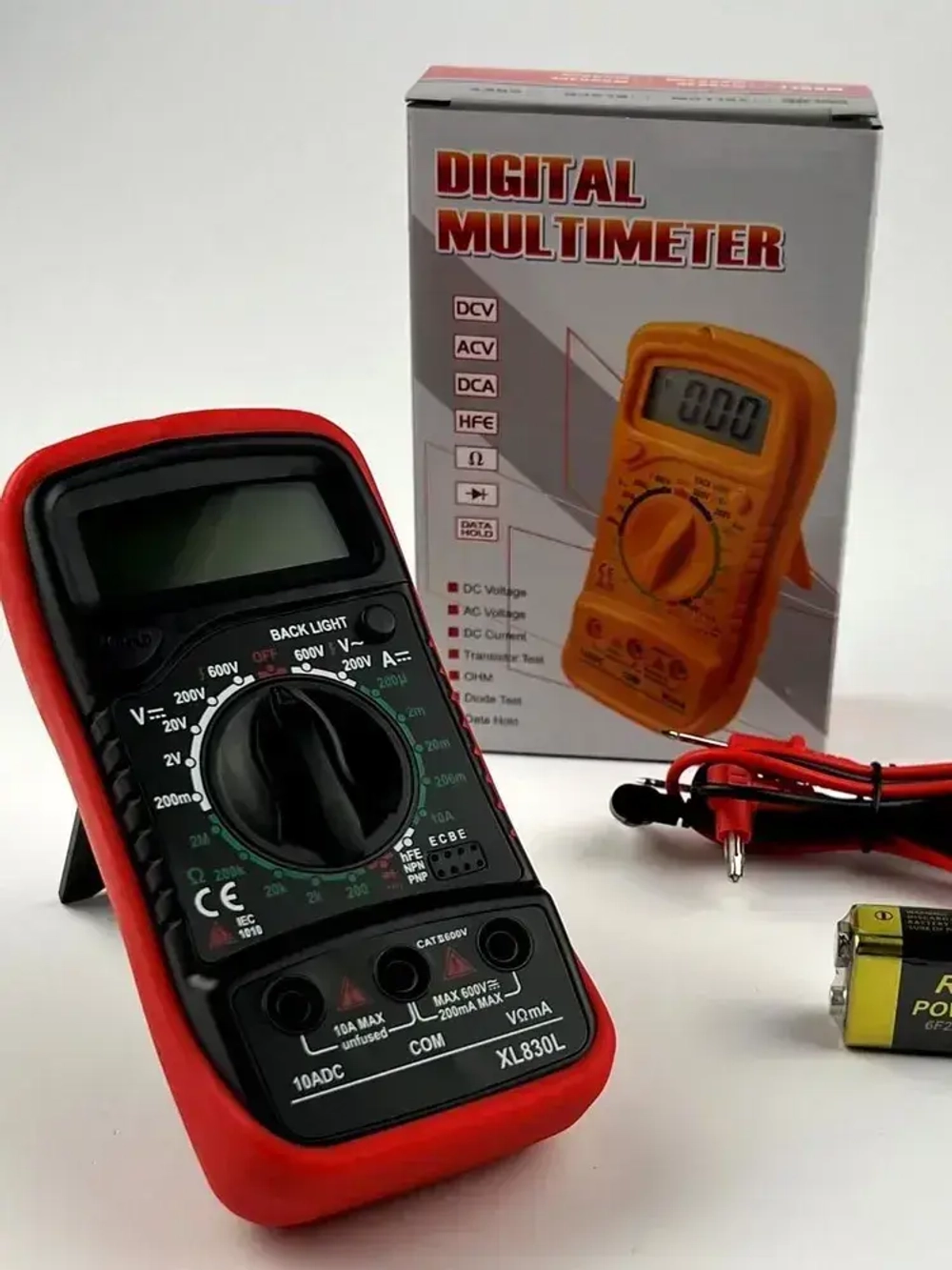 Мультиметр портативный цифровой тестер электрический токоизмерительный с функцией прозвонки цепи