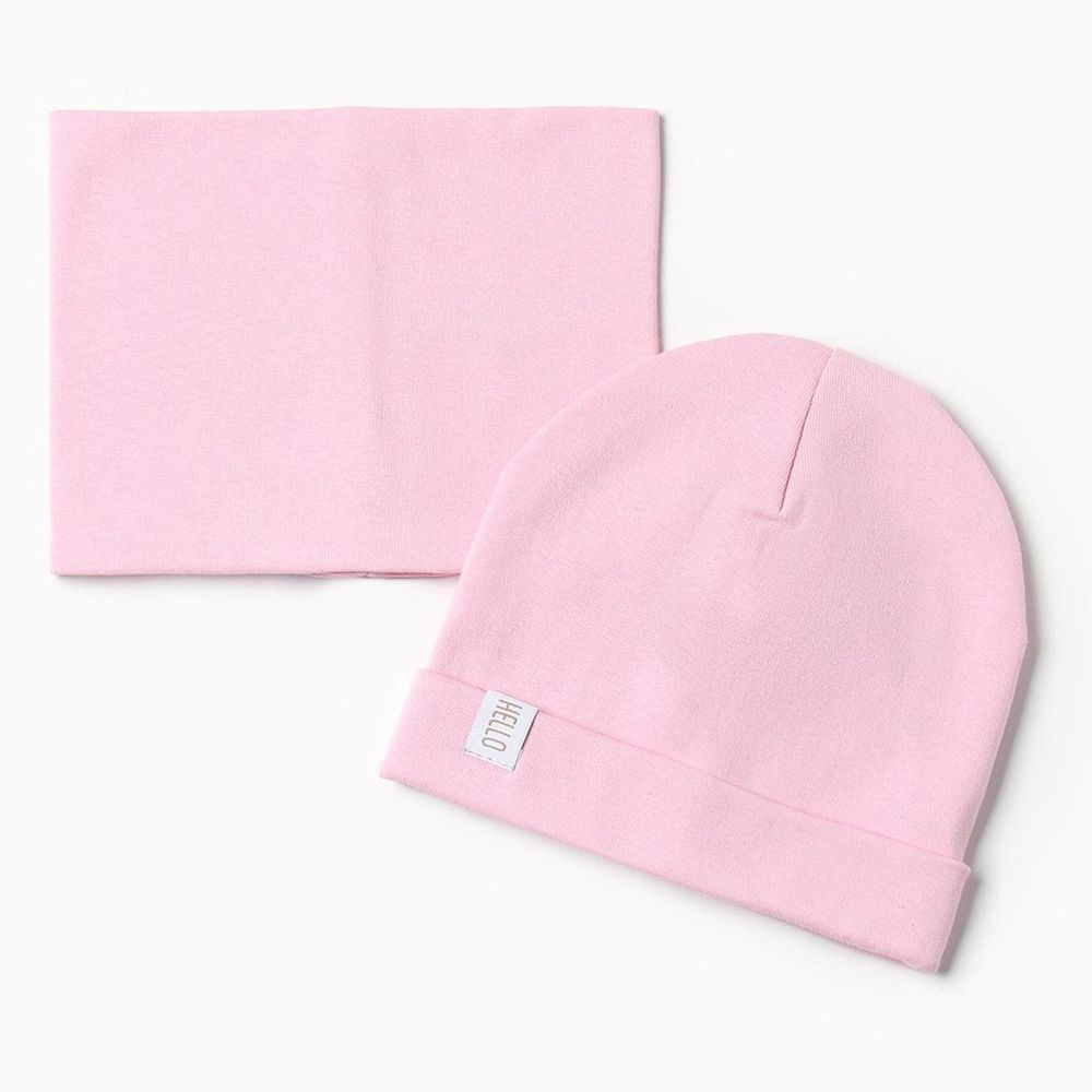 Шапочка детская со снудом, р. 44,розовый 10123902 (Крошка Я)