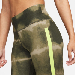Женские теннисные брюки Nike Dri-Fit One Luxe Mid-Rise All Over Print Tight Women - Green