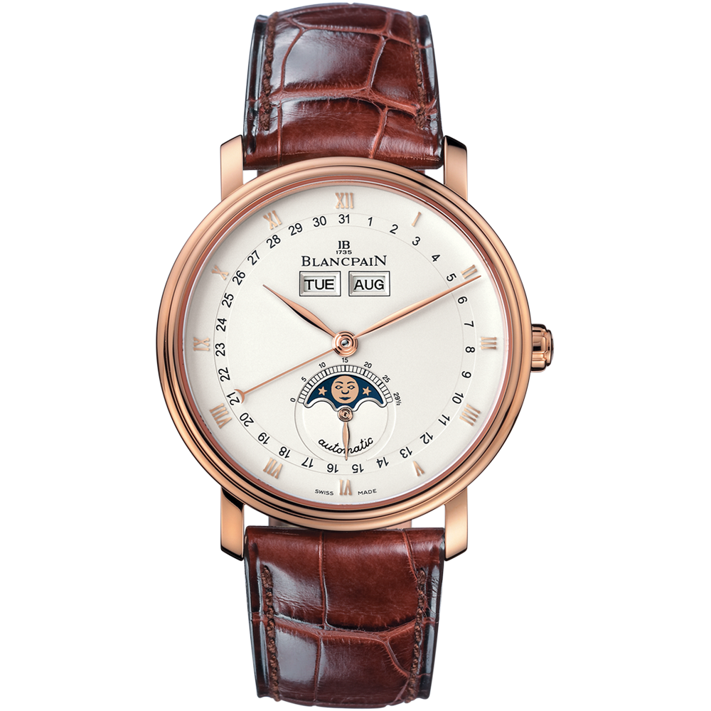 Blancpain Villeret Quantième Moon Phase Complete Calendar Demi-Savonnette (6664 3642 55B)