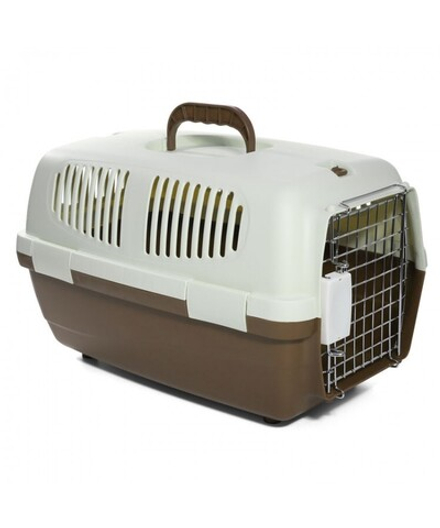 переноска для животных с металлической дверцей "спутник" S, капучино, Triol