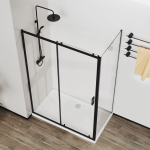 Душевой уголок Сити (City) Vincea VSR-5CT9011CLB, 1100*900, черный, стекло прозрачное