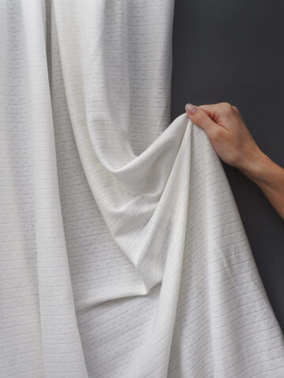 Рибана ажурная цвет теплый белый, хлопок с эластаном