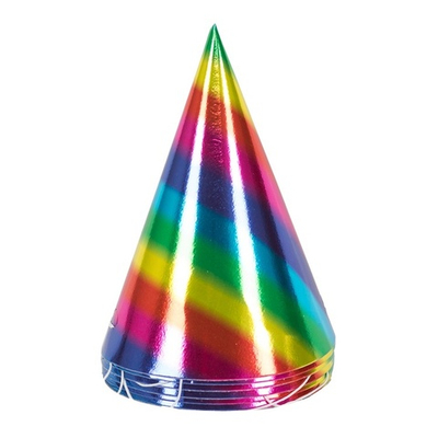 Колпаки праздничные «Радужный перелив», 6 шт