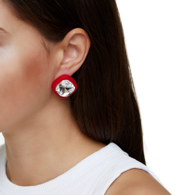 Серьги Красный Квадрат