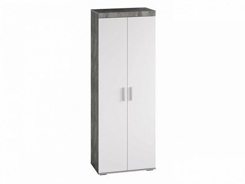 Инстайл ШК-29 шкаф двухстворчатый 802*2176*510 метрополитан грей/ белый глянец Мебелони  БТС