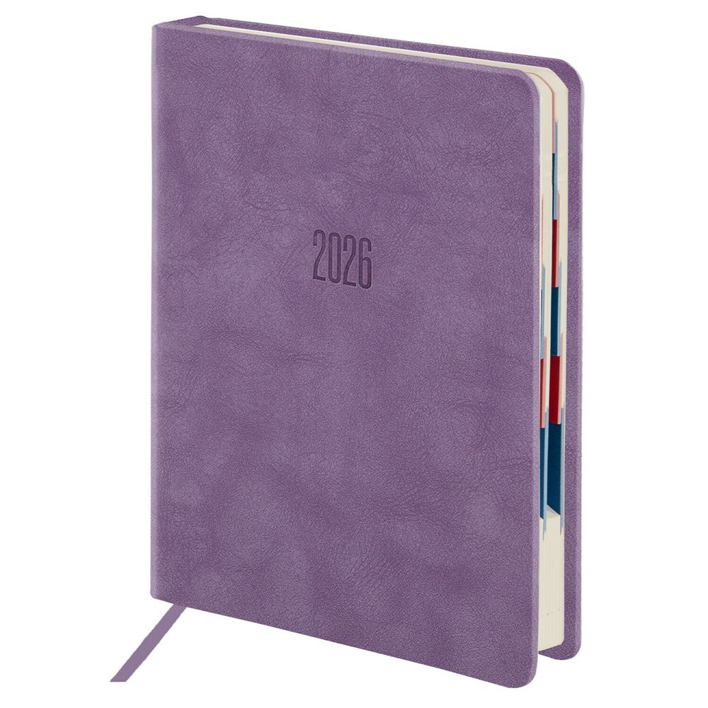 Ежедневник датированный 2026 B6 125х173 мм GALANT "Vivid" под кожу сиреневый (117412)