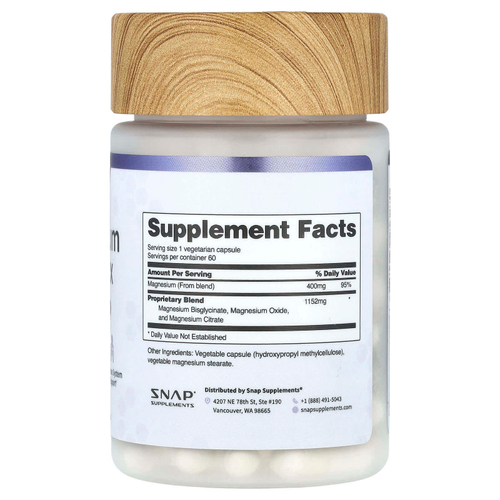 Snap Supplements, Комплекс магния`` 60 капсул