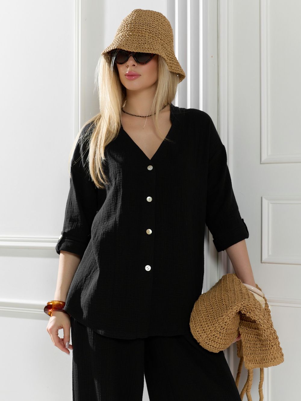 Блузка женская Асель-2 Виотекс ЧЁРНЫЙ