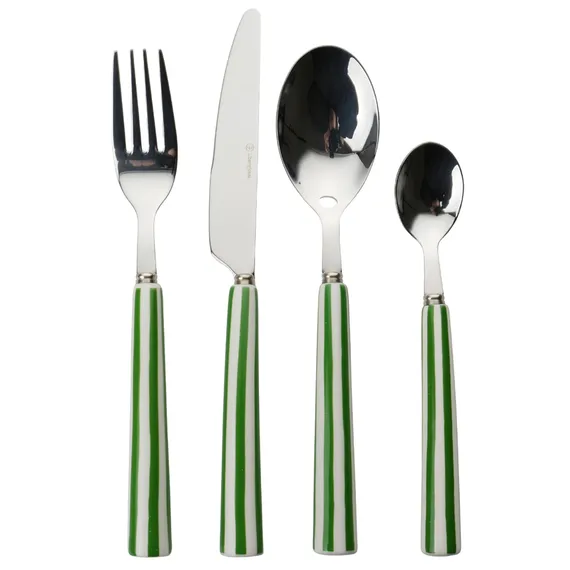 Набор столовых приборов "Джамбо", зеленые, 8 пред.