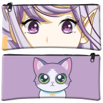 Пенал прямоугольный с 1 отделением 11,5х22х1см сиреневый "Аниме" (Академия Групп)