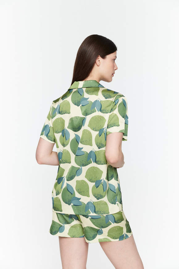 Шелковая блуза лайм