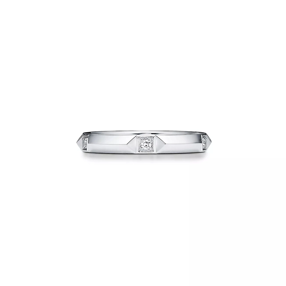 Кольцо из платины с бриллиантами, Tiffany💠Band Ring.