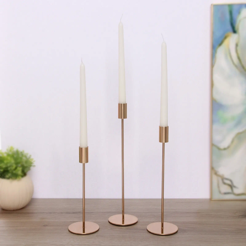 Подсвечники «IDEAL» 22 /27/32 см (набор 3 шт), Золото