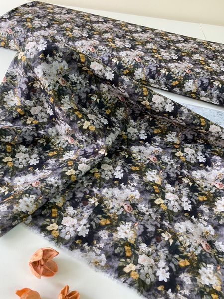 СОЦВЕТИЯ НА СЕРОМ, 100% хлопок, Handmade Fabrics 7