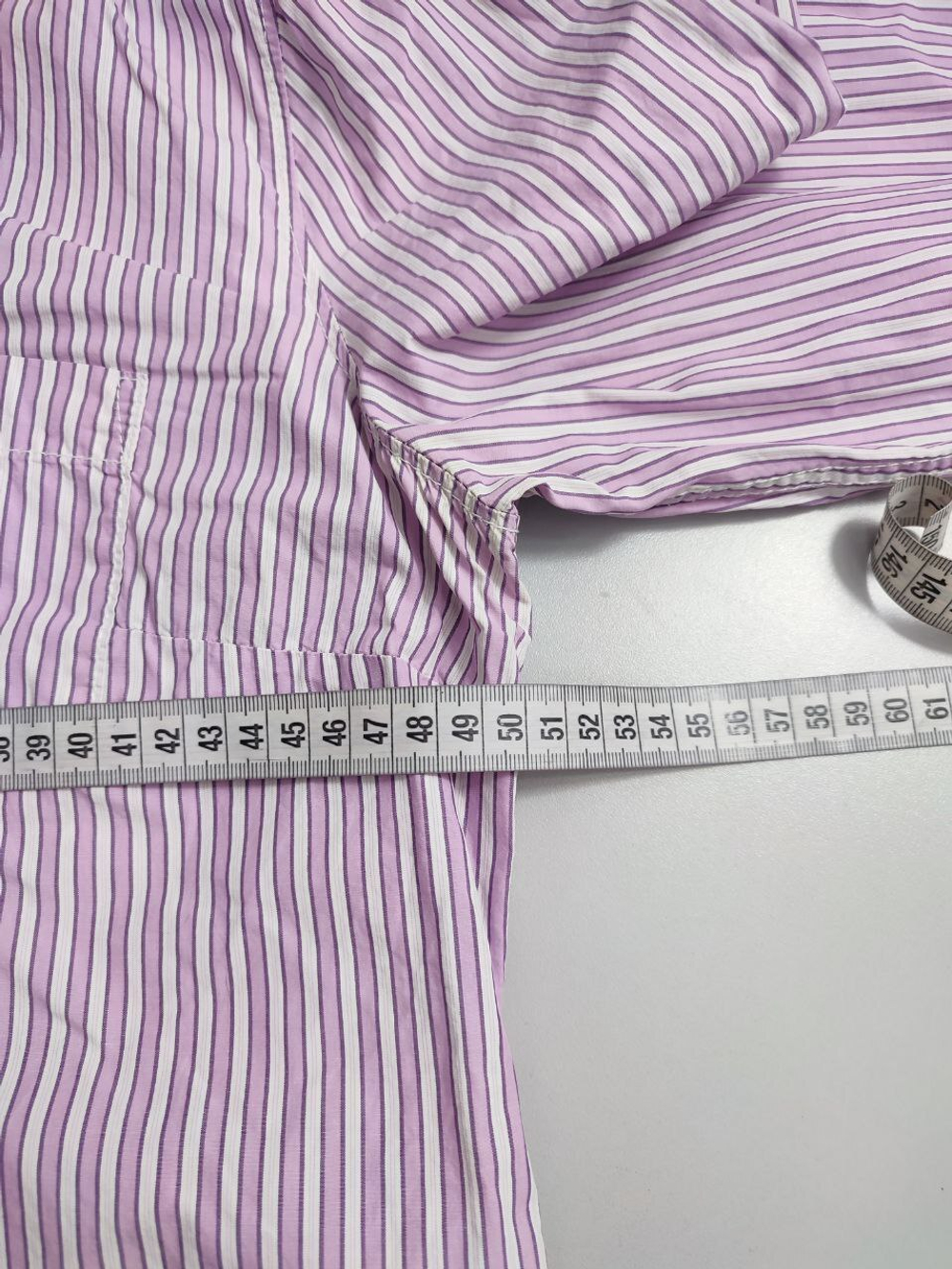 Рубашка H&M в фиолетовую полоску 50 размер