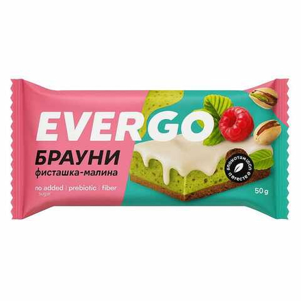 Десерт Evergo Брауни фисташка - малина 50 гр