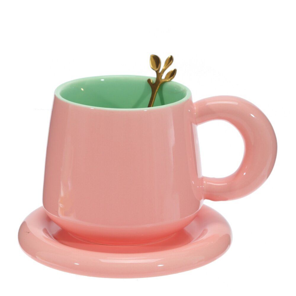 GAEM Кружка с блюдцем и ложкой, 300 мл, L16 W13 H10 см, 4в.