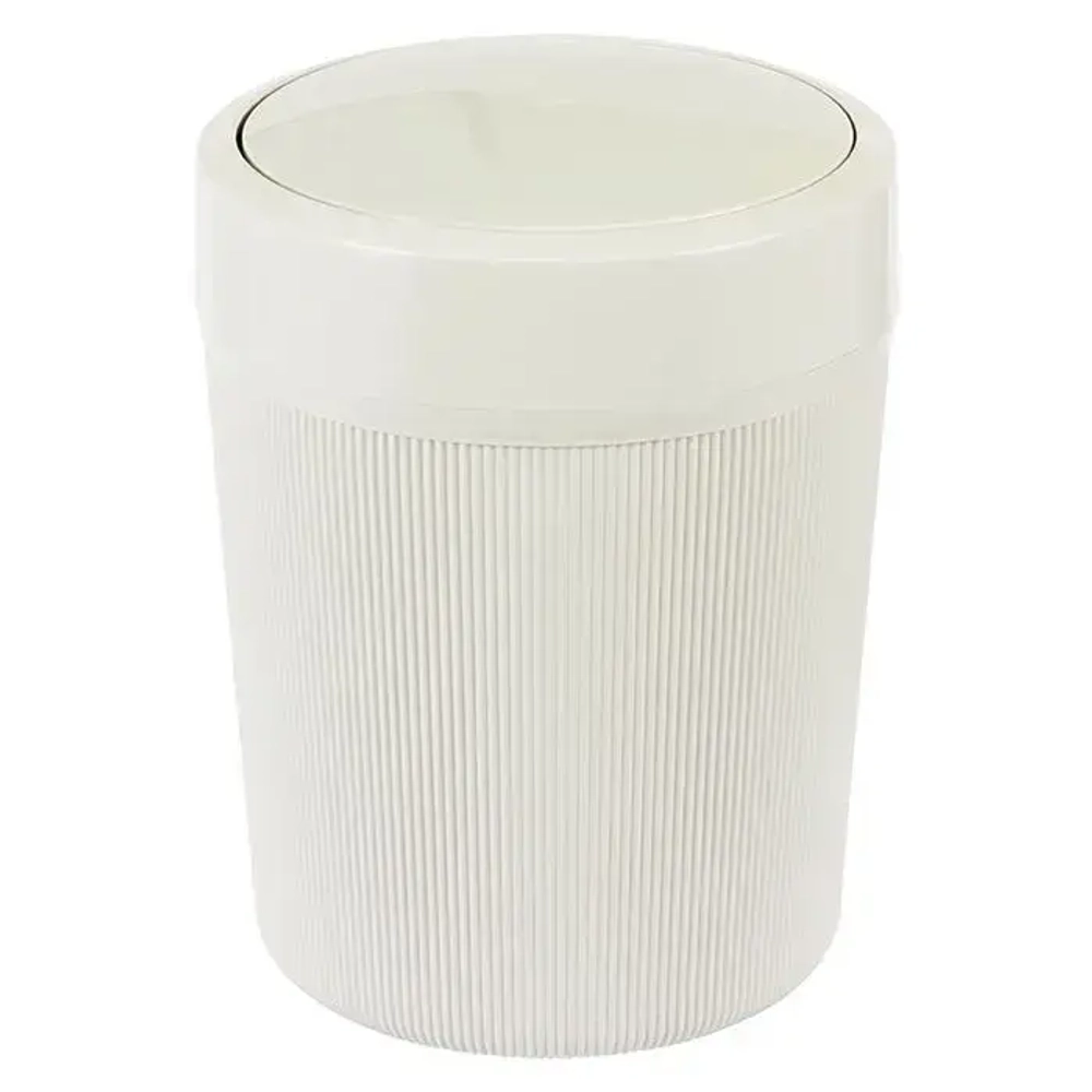 Контейнер для мусора ВЕЛЬВЕТ 4л Белый ротанг