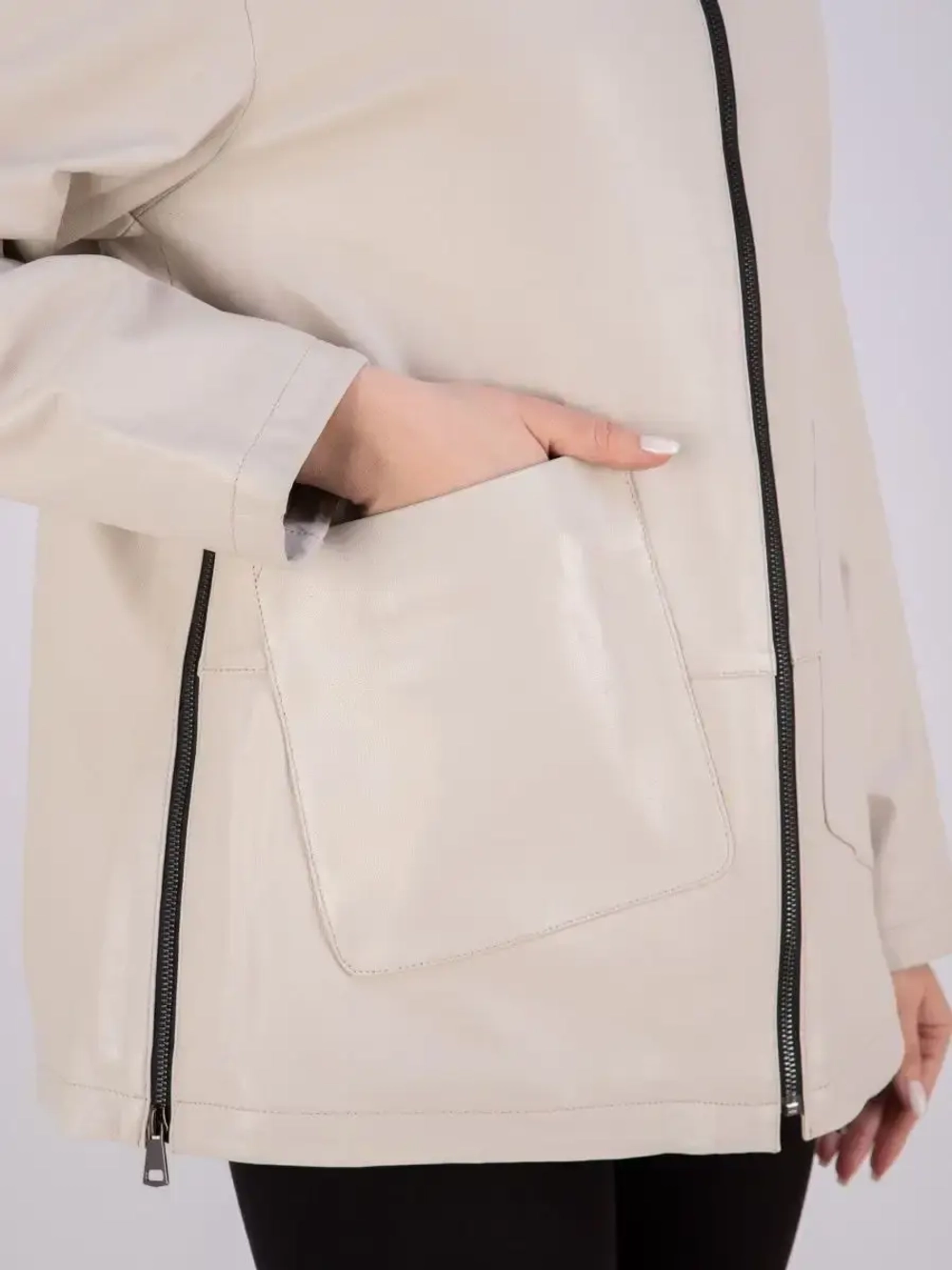 Куртка женская из натуральной кожи с капюшоном Турция