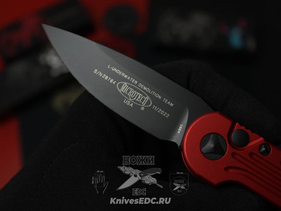 Автоматический нож Microtech LUDT RED 135-1RD с клинком из стали М390, рукоять алюминий