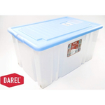 Ящик с крышкой DARELBOX 56л на колесах 610*400*310 синий