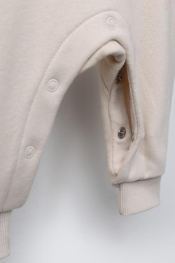 ZARA КОМБИНЕЗОН ИЗ ФЛИСА С ВЫШИВКОЙ «МЕДВЕДЬ», ЭКРЮ