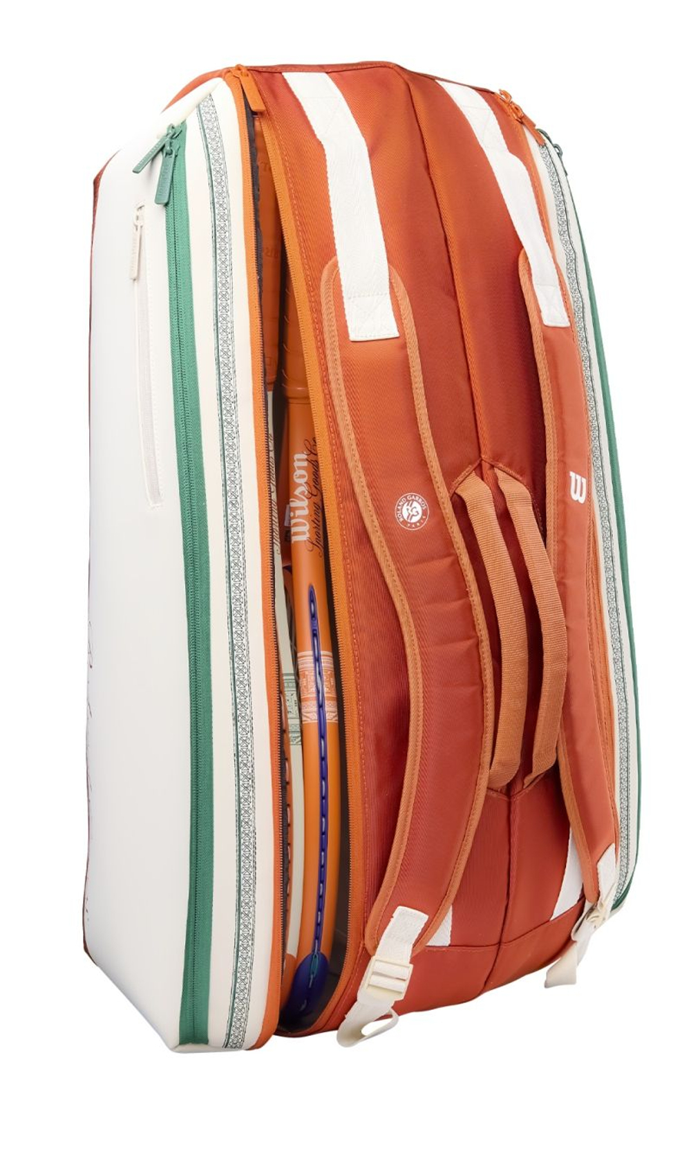 Сумка теннисная Wilson Roland Garros Super Tour 9PK 2026 - cream/clay/green