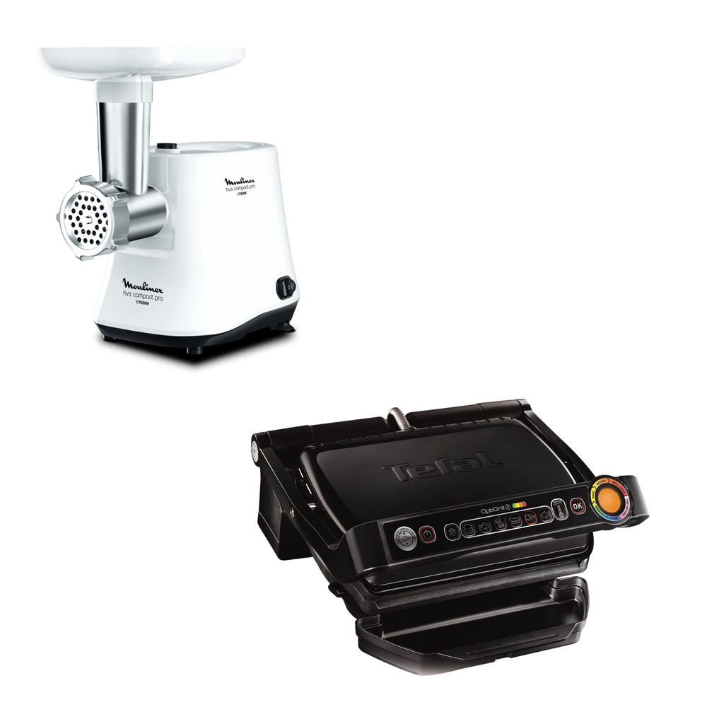 Мясорубка Moulinex ME301132 + Электрогиль Tefal GC712834