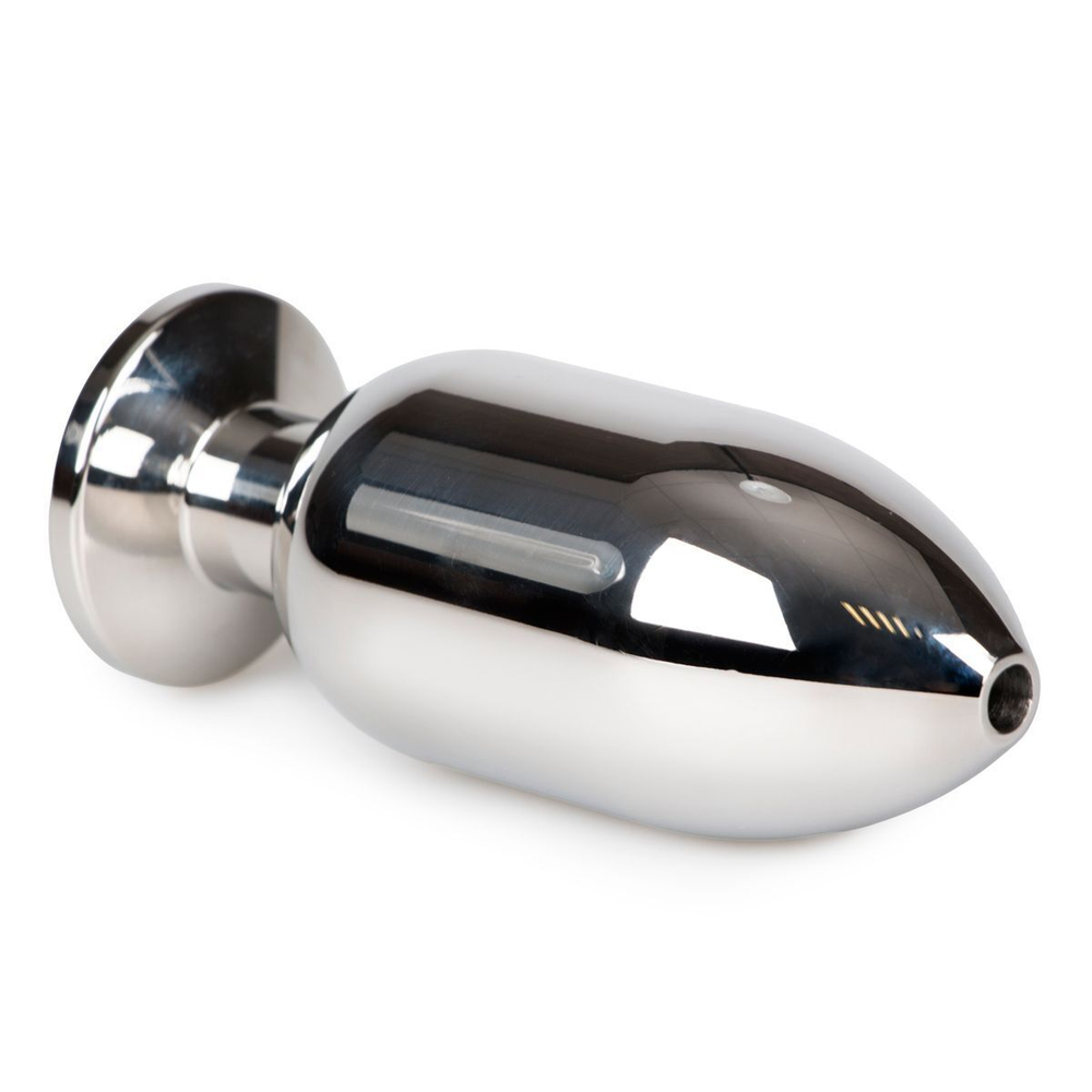 Серебристая анальная пробка Sinner Big Metal Buttplug - 10 см. (Цвет: серебристый)