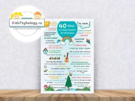 Плакат "40 фраз, которые подарят детям крылья"