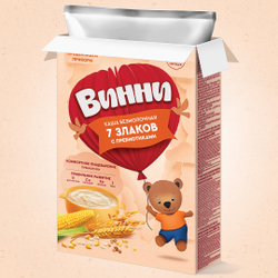 Каша безмолочная 7 злаков с пребиотиками Винни 200г с 6 месяцев
