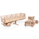 Грузовичок ЛТ с тягач Lemmo - Деревянный конструктор, сборная модель, для детей