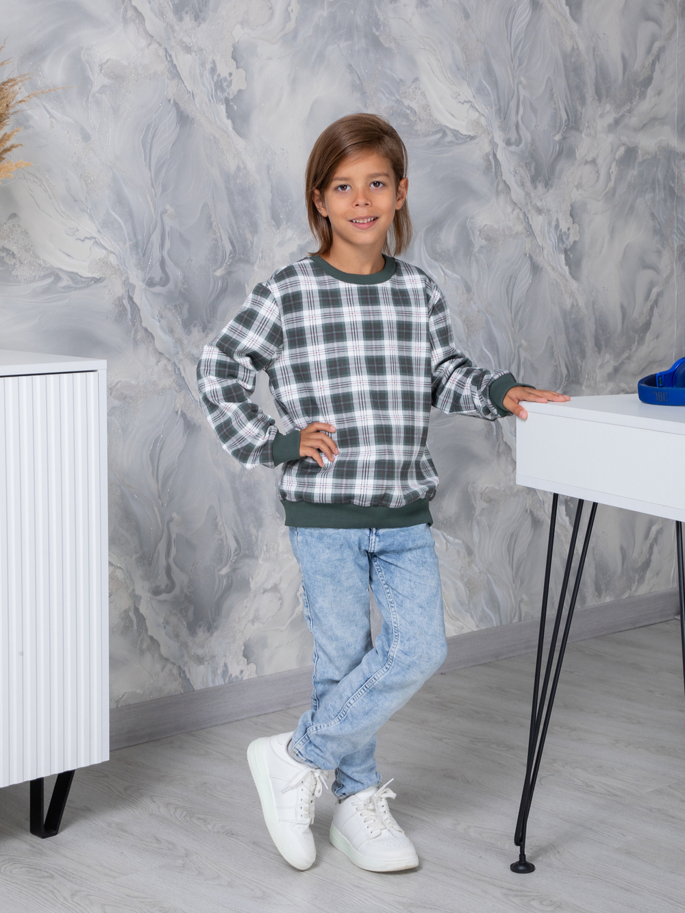 Детский свитшот дСВ-51/зелклетка