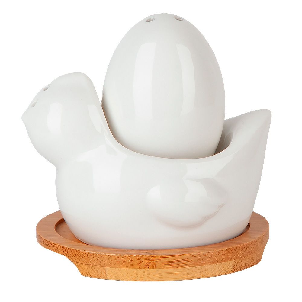 Набор для специй солонка/перечница на бамбуковой подставке "Naturel" 10*10*10см.