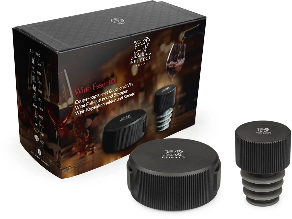 LINE - Обрезатель фольги + укупорка для вина, темно-серый