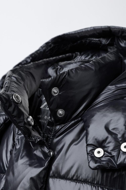 ZARA ПУХОВИК С НАПОЛНИТЕЛЕМ ИЗ ПЕРА И ПУХА WATER REPELLENT, ЧЕРНЫЙ