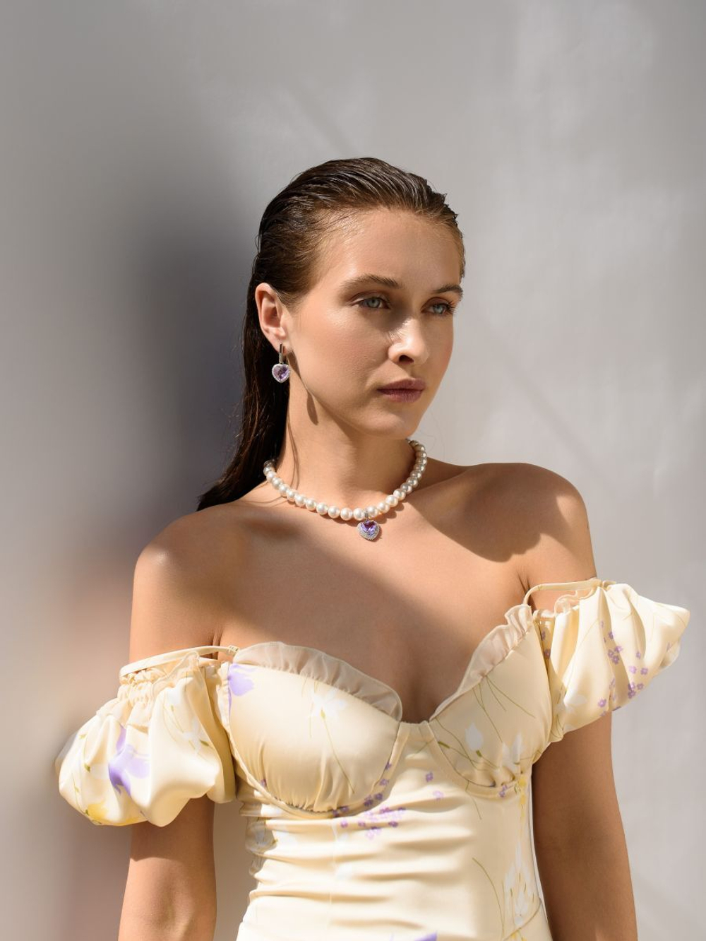 Серьги "Royal Love" Silver c лавандовым аметистом