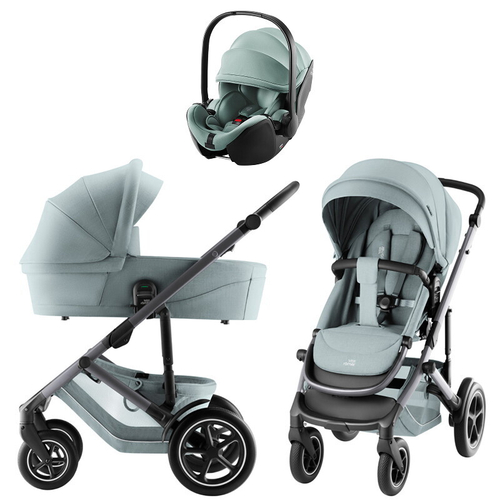 Коляска 3 в 1 Britax Roemer Smile 5Z Style и автокресло Baby-Safe Pro Jade Green Harbor Blue
