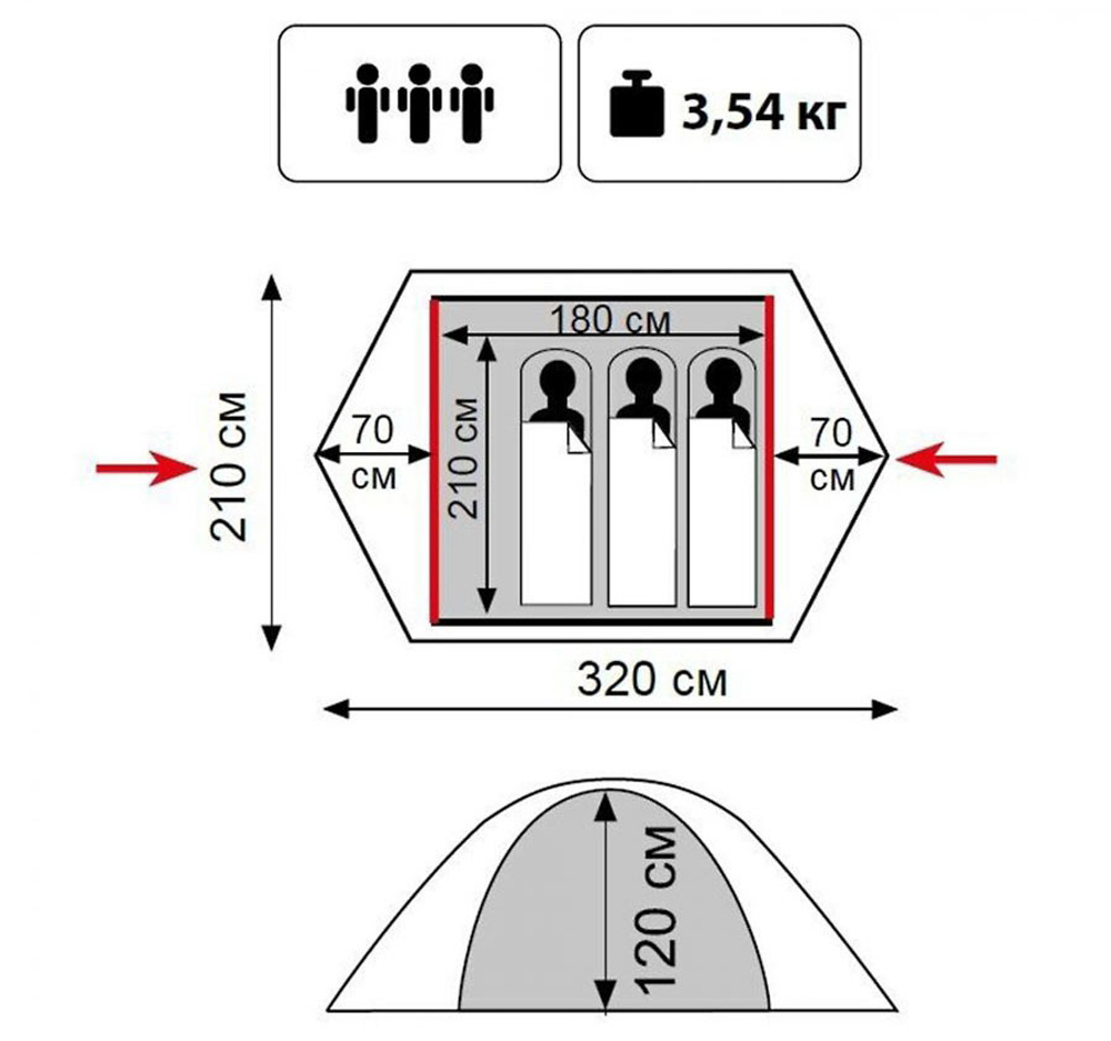 Палатка Tramp Lite Tourist 3 (зеленый)