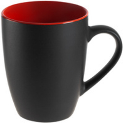 Кружка Bright Tulip, матовая, черная с красным