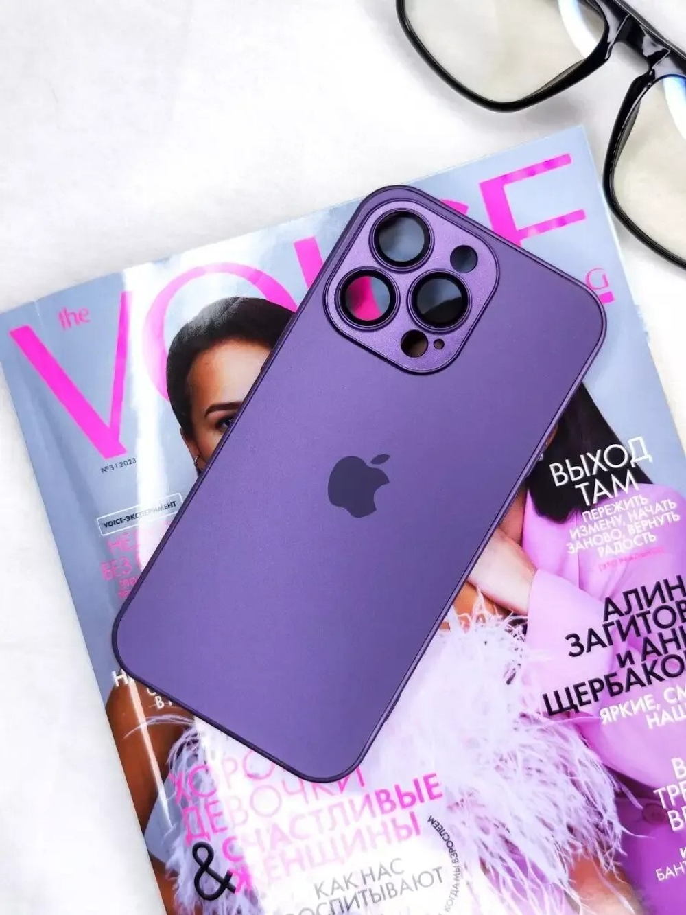 Накладка iPhone 14 PRO | AG Glass Case Dark Purple