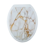 Сиденье для унитаза с декором Белый Мрамор